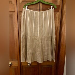 Hirsch Women’s Cottagecore, Coquette, Boho, Hippie Tan Skirt W/ Ribbon Detailing